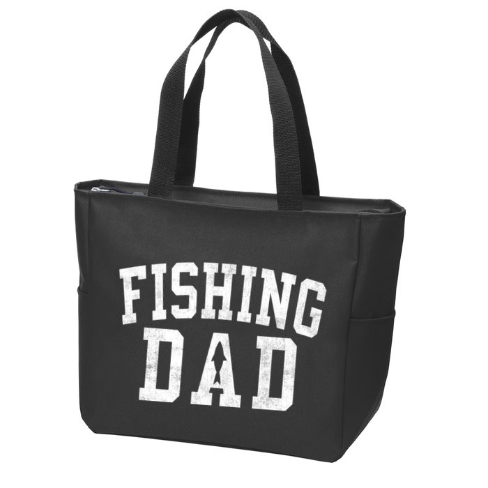 Fishing Dad Classic Bold Font FatherS Day Daddy Zip Tote Bag