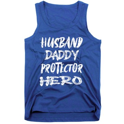 Fathers Day Cute Gift Husband Daddy Protector Hero Gift Tank Top