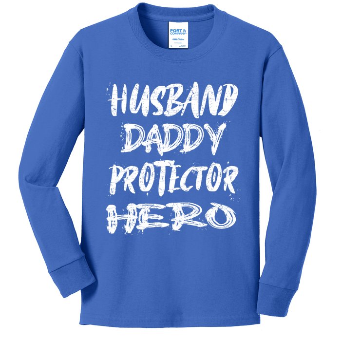 Fathers Day Cute Gift Husband Daddy Protector Hero Gift Kids Long Sleeve Shirt