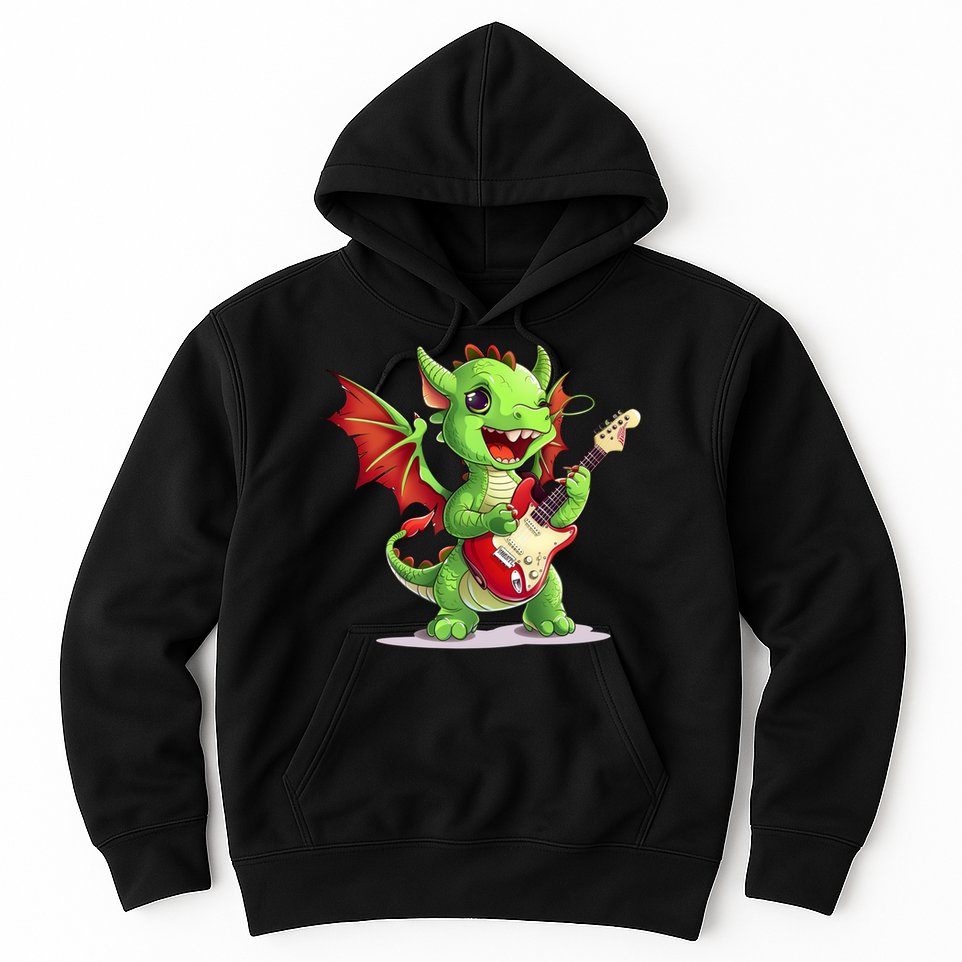 Fun Dragon Costume For Guitarists And Electric Guitar Lovers Hoodie