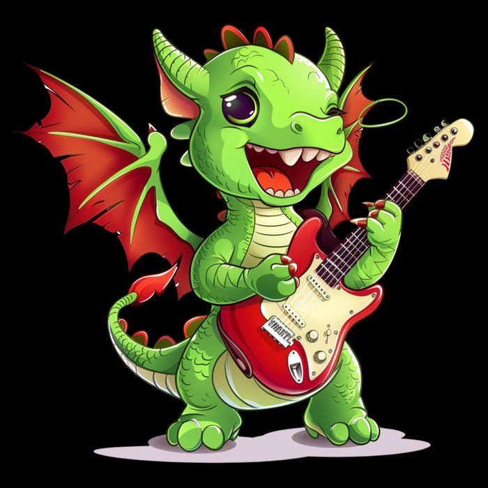 Fun Dragon Costume For Guitarists And Electric Guitar Lovers 16 in Basic Backpack