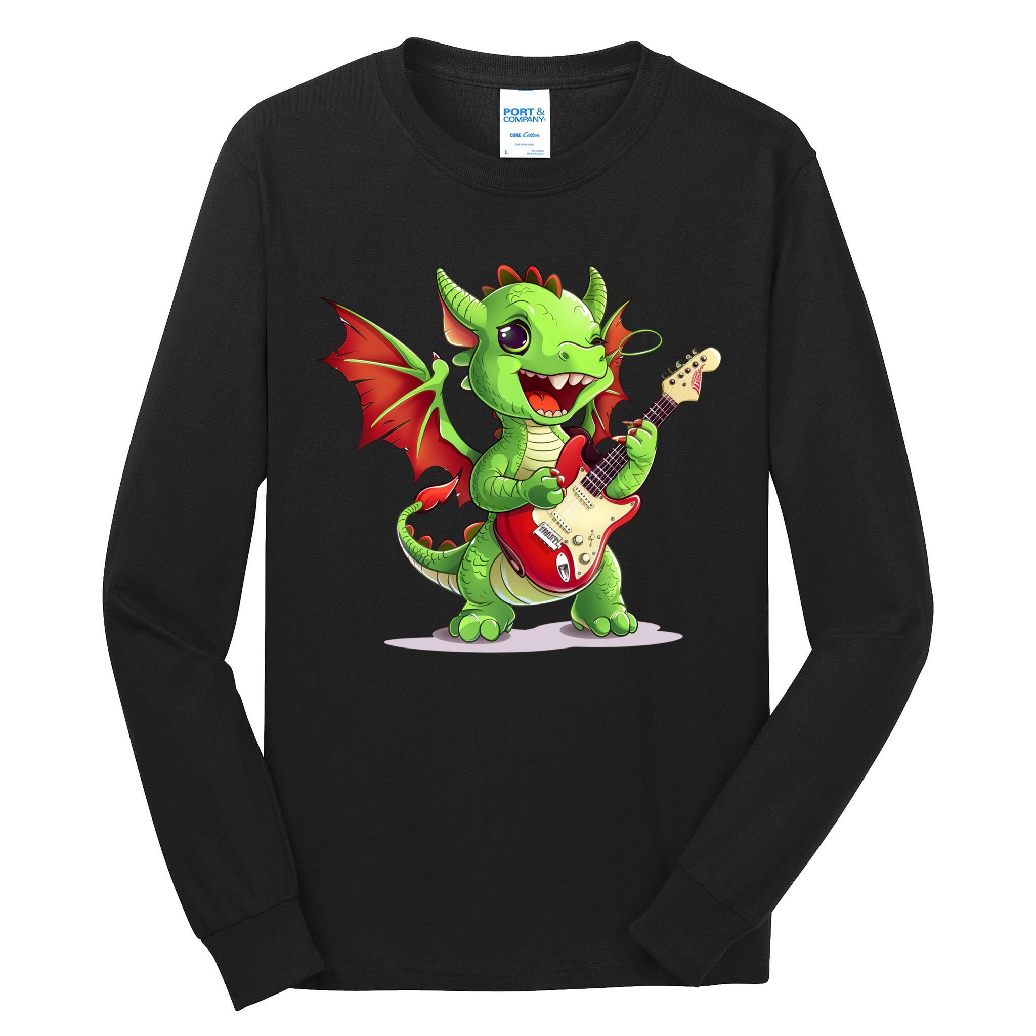 Fun Dragon Costume For Guitarists And Electric Guitar Lovers Tall Long Sleeve T-Shirt