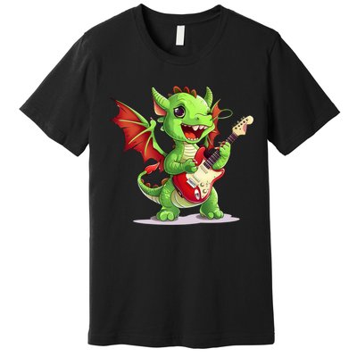Fun Dragon Costume For Guitarists And Electric Guitar Lovers Premium T-Shirt