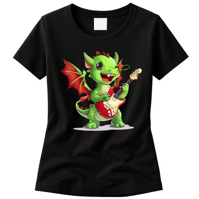 Fun Dragon Costume For Guitarists And Electric Guitar Lovers Womens T-Shirt