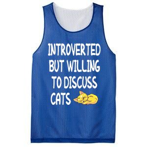 Funny Discuss Cats Introverted But Willing To Discuss Cats Gift Mesh Reversible Basketball Jersey Tank