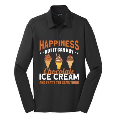 Frozen Dessert Chocolate Lover Funny Ice Cream Silk Touch Performance Long Sleeve Polo