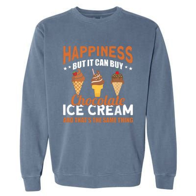 Frozen Dessert Chocolate Lover Funny Ice Cream Garment-Dyed Sweatshirt