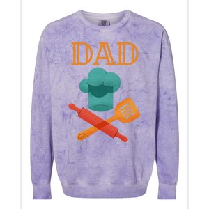 Fathers Day Cook Chef Baker For Dad Gift Colorblast Crewneck Sweatshirt