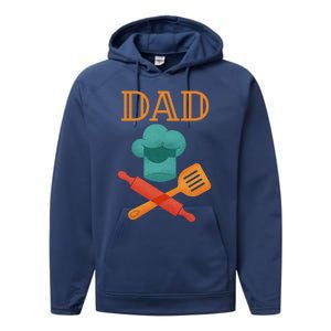 Fathers Day Cook Chef Baker For Dad Gift Performance Fleece Hoodie