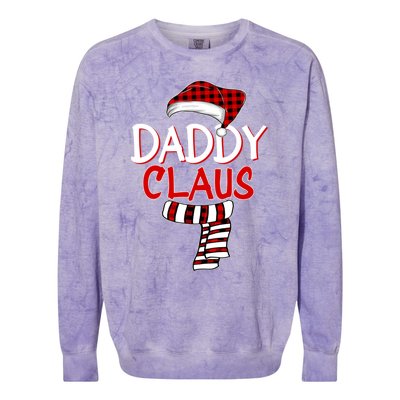 Funny Dad Christmas Santa Claus Red Plaid Gift Daddy Claus Gift Colorblast Crewneck Sweatshirt