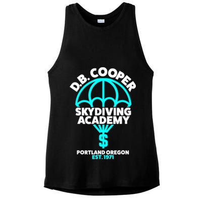 Funny D.B. Cooper Shirt DB Cooper Skydiving Academy Ladies PosiCharge Tri-Blend Wicking Tank
