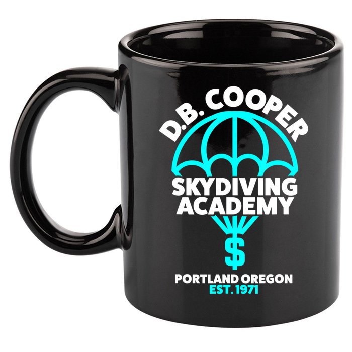 Funny D.B. Cooper Shirt DB Cooper Skydiving Academy 11oz C Handle Ceramic Mug