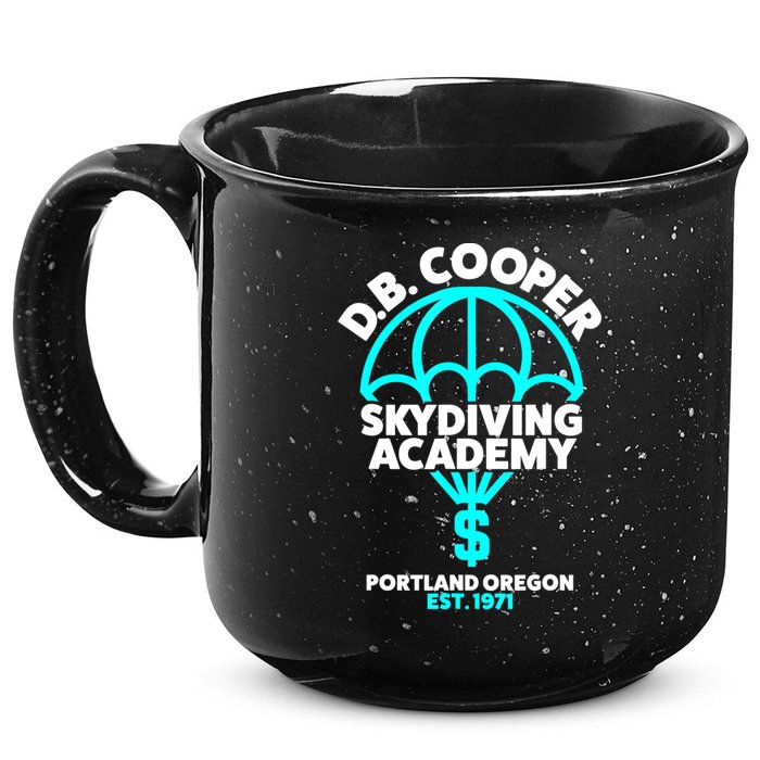 Funny D.B. Cooper Shirt DB Cooper Skydiving Academy 15oz Campfire Ceramic Mug