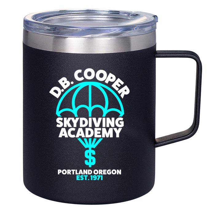 Funny D.B. Cooper Shirt DB Cooper Skydiving Academy 12oz Stainless Steel Coffee Mug