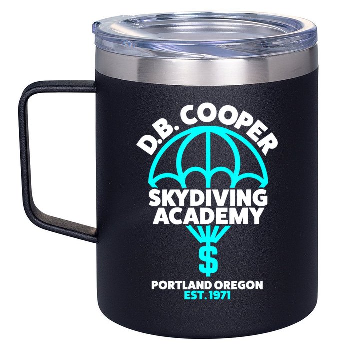Funny D.B. Cooper Shirt DB Cooper Skydiving Academy 12oz Stainless Steel Coffee Mug