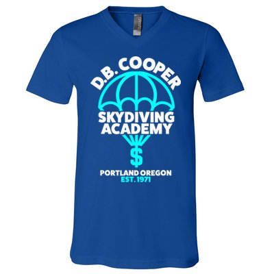 Funny D.B. Cooper Shirt DB Cooper Skydiving Academy V-Neck T-Shirt