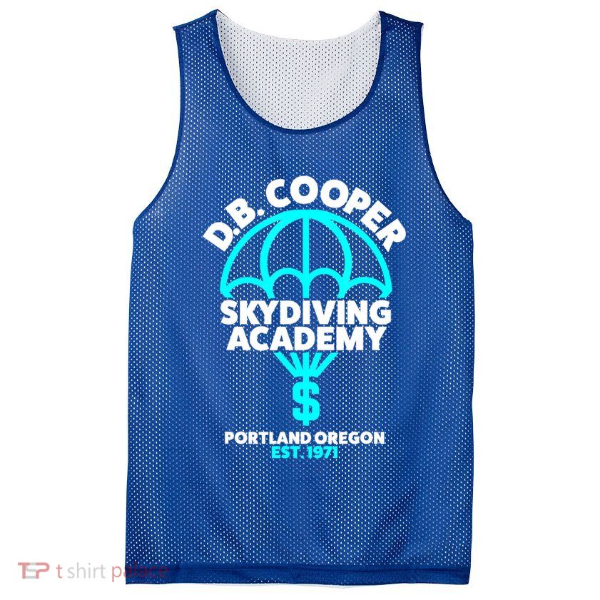 Funny D.B. Cooper Shirt DB Cooper Skydiving Academy Mesh Reversible Basketball Jersey Tank