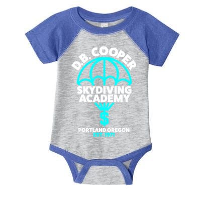 Funny D.B. Cooper Shirt DB Cooper Skydiving Academy Infant Baby Jersey Bodysuit