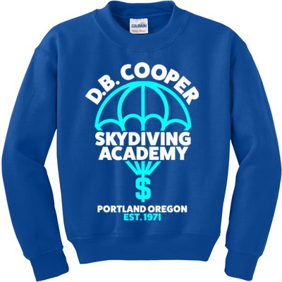Funny D.B. Cooper Shirt DB Cooper Skydiving Academy Kids Sweatshirt