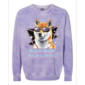 Funny Doge Crypto Meme Shiba Inu Government Efficiency Colorblast Crewneck Sweatshirt