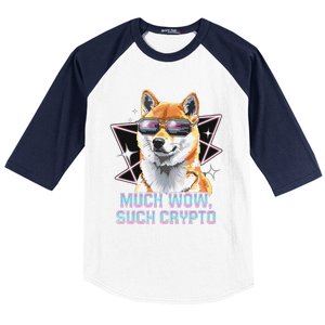 Funny Doge Crypto Meme Shiba Inu Government Efficiency Baseball Sleeve Shirt