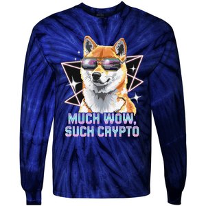 Funny Doge Crypto Meme Shiba Inu Government Efficiency Tie-Dye Long Sleeve Shirt