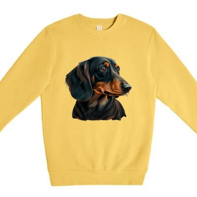 Funny Dachshund Cute Weiner Dog Gift Premium Crewneck Sweatshirt