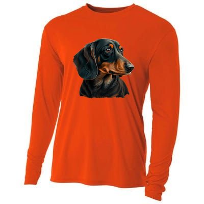 Funny Dachshund Cute Weiner Dog Gift Cooling Performance Long Sleeve Crew