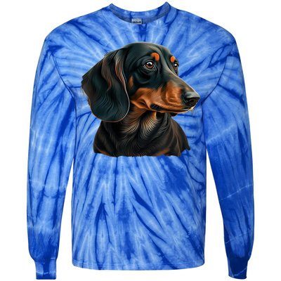 Funny Dachshund Cute Weiner Dog Gift Tie-Dye Long Sleeve Shirt