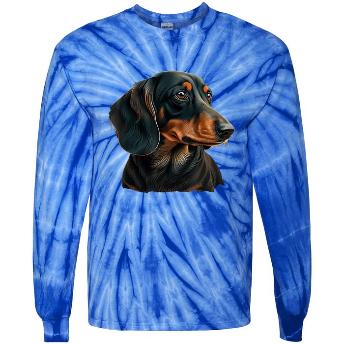 Funny Dachshund Cute Weiner Dog Gift Tie-Dye Long Sleeve Shirt