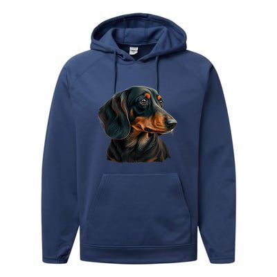 Funny Dachshund Cute Weiner Dog Gift Performance Fleece Hoodie