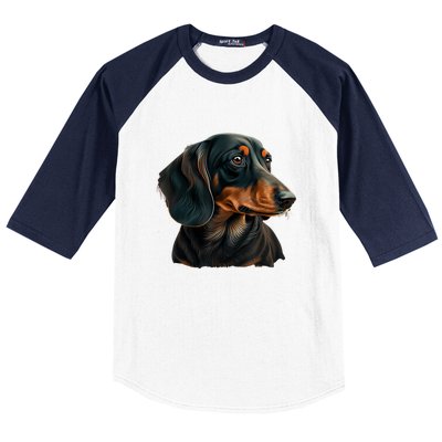 Funny Dachshund Cute Weiner Dog Gift Baseball Sleeve Shirt