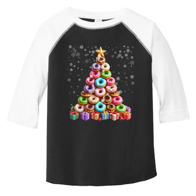 Funny Donuts Christmas Tree Lights Xmas Pjs Sweet Cake Toddler Fine Jersey T-Shirt