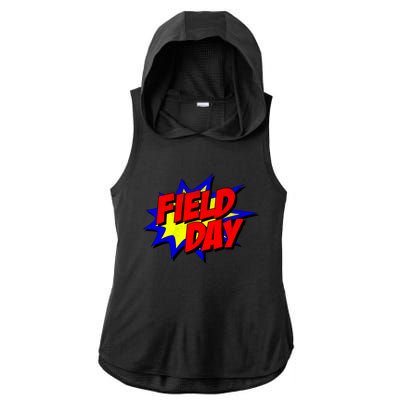 Field Day Comic Book Gift Ladies PosiCharge Tri-Blend Wicking Draft Hoodie Tank