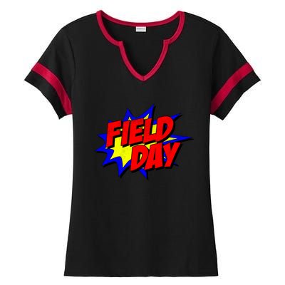 Field Day Comic Book Gift Ladies Halftime Notch Neck Tee