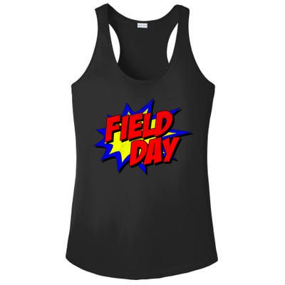 Field Day Comic Book Gift Ladies PosiCharge Competitor Racerback Tank