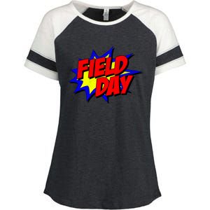 Field Day Comic Book Gift Enza Ladies Jersey Colorblock Tee