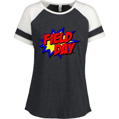 Field Day Comic Book Gift Enza Ladies Jersey Colorblock Tee