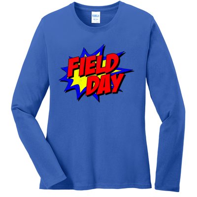 Field Day Comic Book Gift Ladies Long Sleeve Shirt