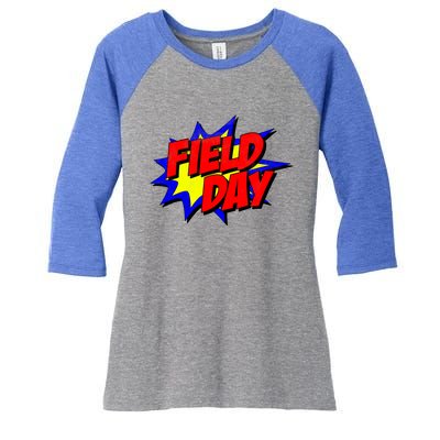 Field Day Comic Book Gift Women's Tri-Blend 3/4-Sleeve Raglan Shirt