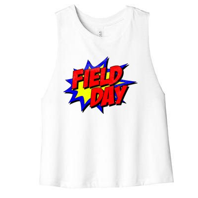 Field Day Comic Book Gift Women's Racerback Cropped Tank