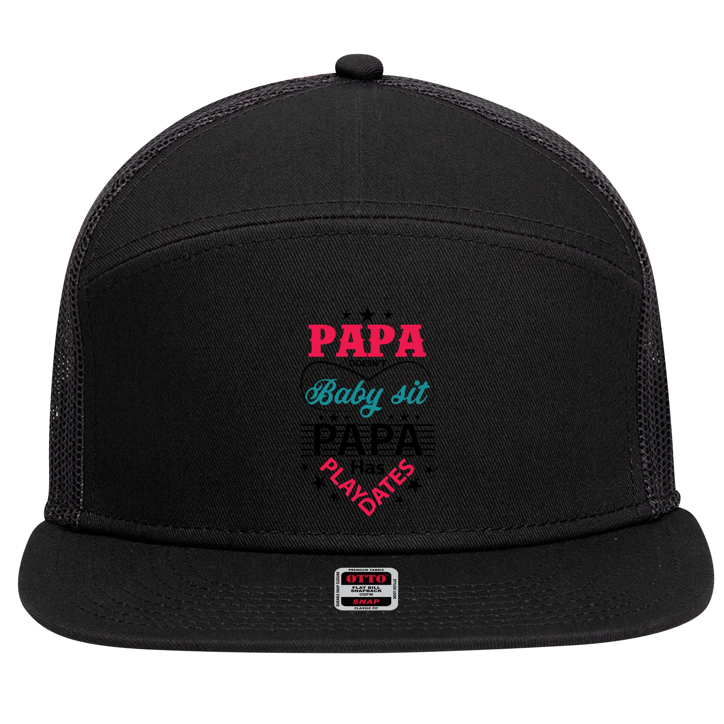 Fathers Day Cute Quote T 7 Panel Mesh Trucker Snapback Hat
