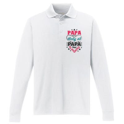 Fathers Day Cute Quote T Performance Long Sleeve Polo