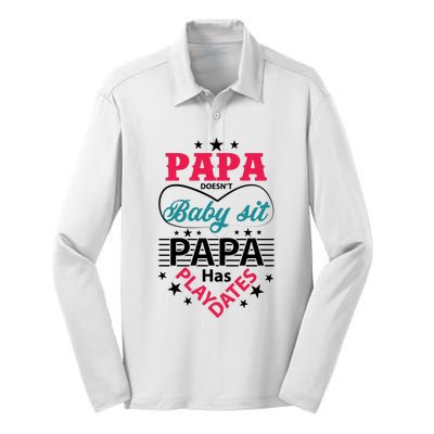 Fathers Day Cute Quote T Silk Touch Performance Long Sleeve Polo