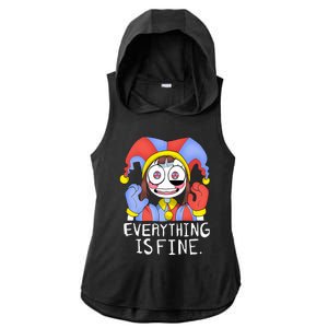 Funny digital circus pomni everything is fine  Ladies PosiCharge Tri-Blend Wicking Draft Hoodie Tank