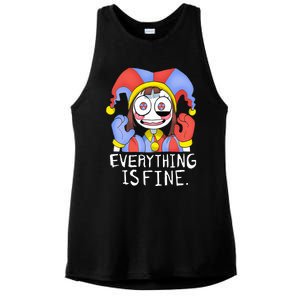 Funny digital circus pomni everything is fine  Ladies PosiCharge Tri-Blend Wicking Tank