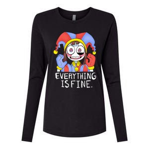 Funny digital circus pomni everything is fine  Womens Cotton Relaxed Long Sleeve T-Shirt