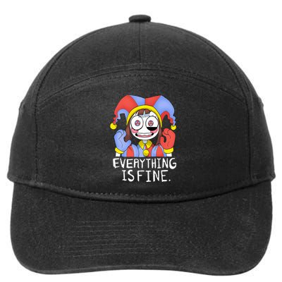 Funny digital circus pomni everything is fine  7-Panel Snapback Hat