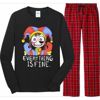 Funny digital circus pomni everything is fine  Long Sleeve Pajama Set