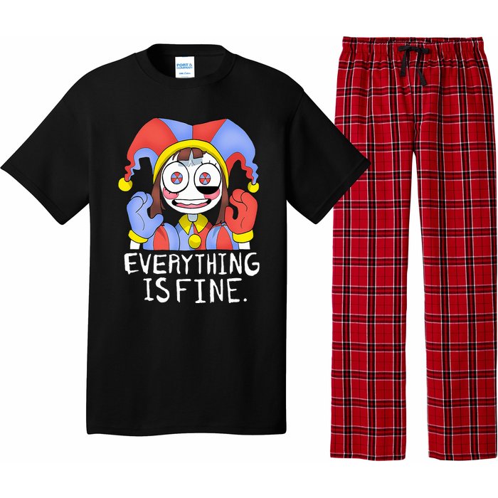 Funny digital circus pomni everything is fine  Pajama Set